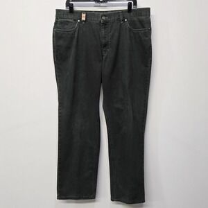 Hiltl Trouser Pants Men 38x30 Kenton Green Cotton Straight Leg 5 Pocket Jean Cut